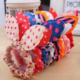 10Pcs Cute Girls Rabbit Ear Hair Tie Bands Ropes Ponytail Holder