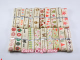 12y/lot Christmas Pattern Printed Cotton Ribbon