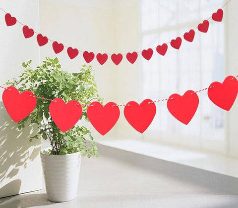 10” Fabric Hearts String