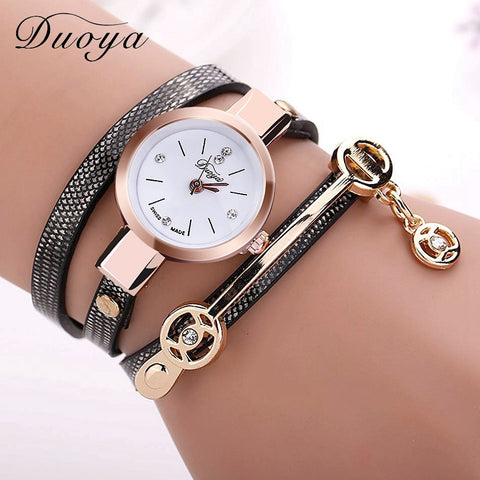 Long Leather Casual Bracelet Watch For Women