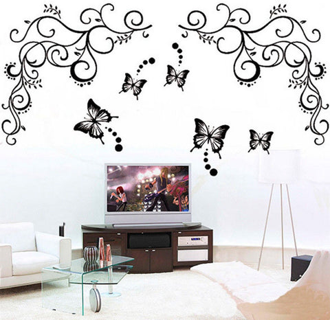 Butterflys And Floweres Wall Stickers